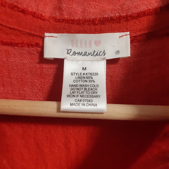 Red Linen Button Up Shirt - Picture 5 of 5